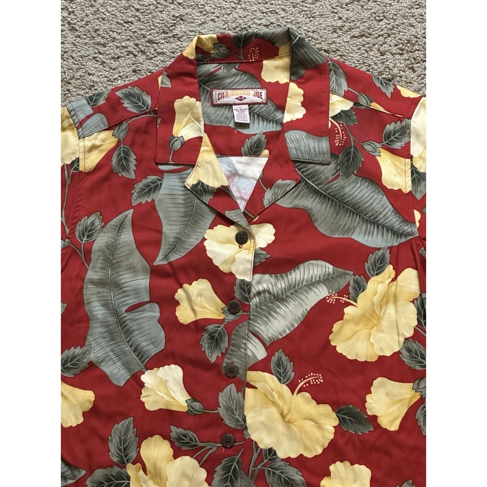 Women's Caribbean Joe Short Sleeve Button Up Shirt - Large - Picture 3 of 4